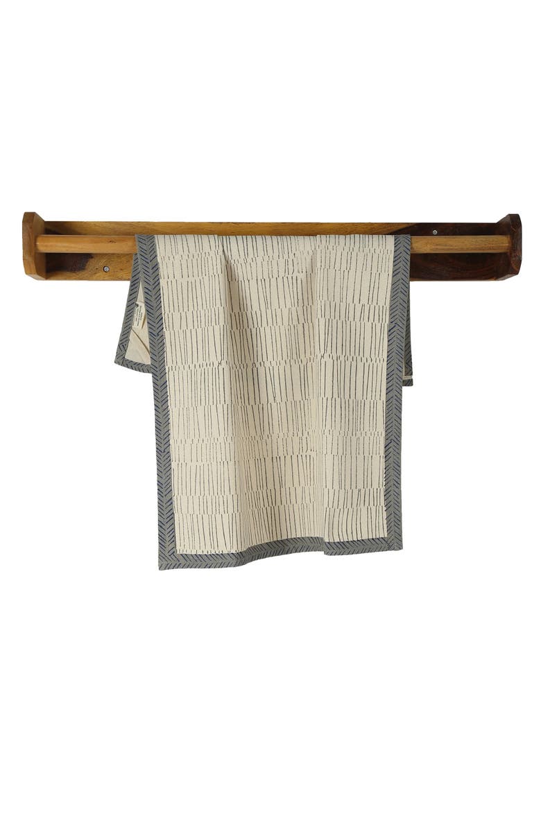 Sustainable Threads Tea Break Hand Block Printed Kitchen Towels - Set of 2, Main, color, Bagel