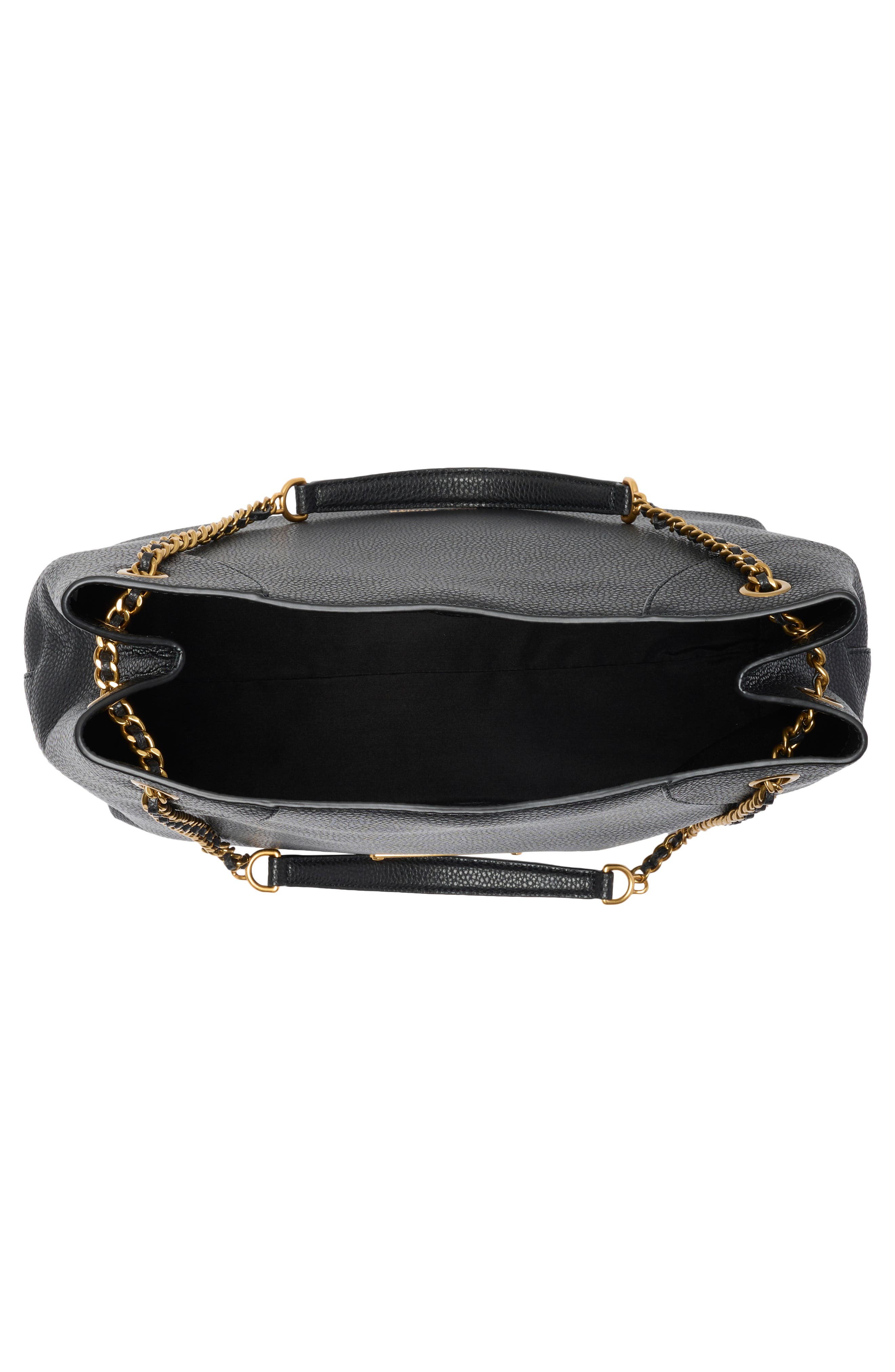 Plaza Medium Leather Tote, Alternate, color, BLACK