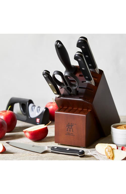 Zwilling Pro 7-piece Knife Block Set With Bonus Sharpener In Brown