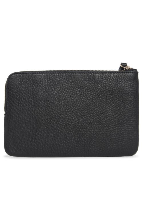 Kate Spade New York Leila Pebbled Leather Medium Pouch In Black