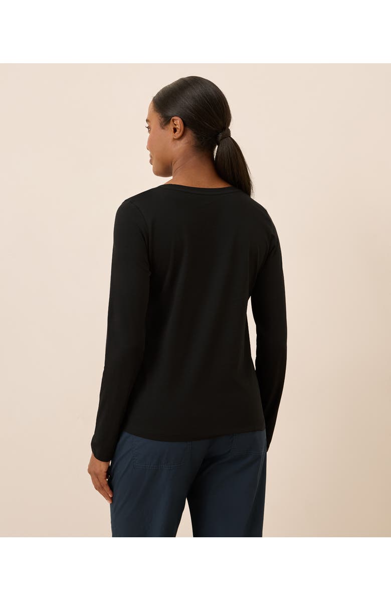 Pact Organic Cotton Softspun Long Sleeve Scoop Neck Tee, Alternate, color, Black