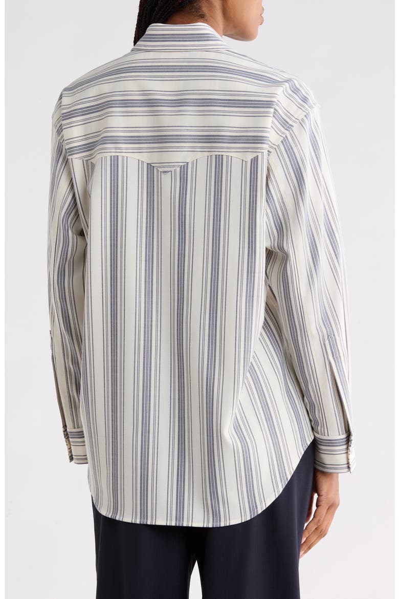Dutton Striped Button-Up Shirt, Alternate, color, WHITE/ NAVY