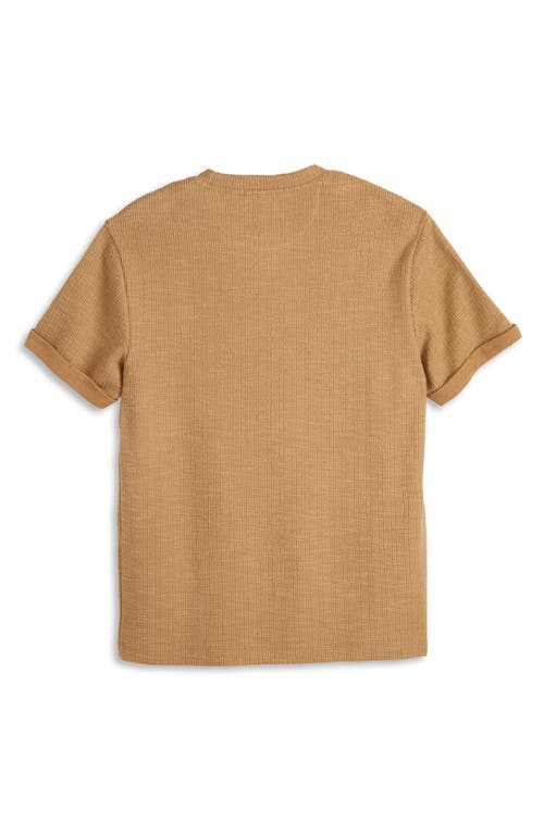 Scotch & Soda Textured Slub Knit T-shirt In Brown