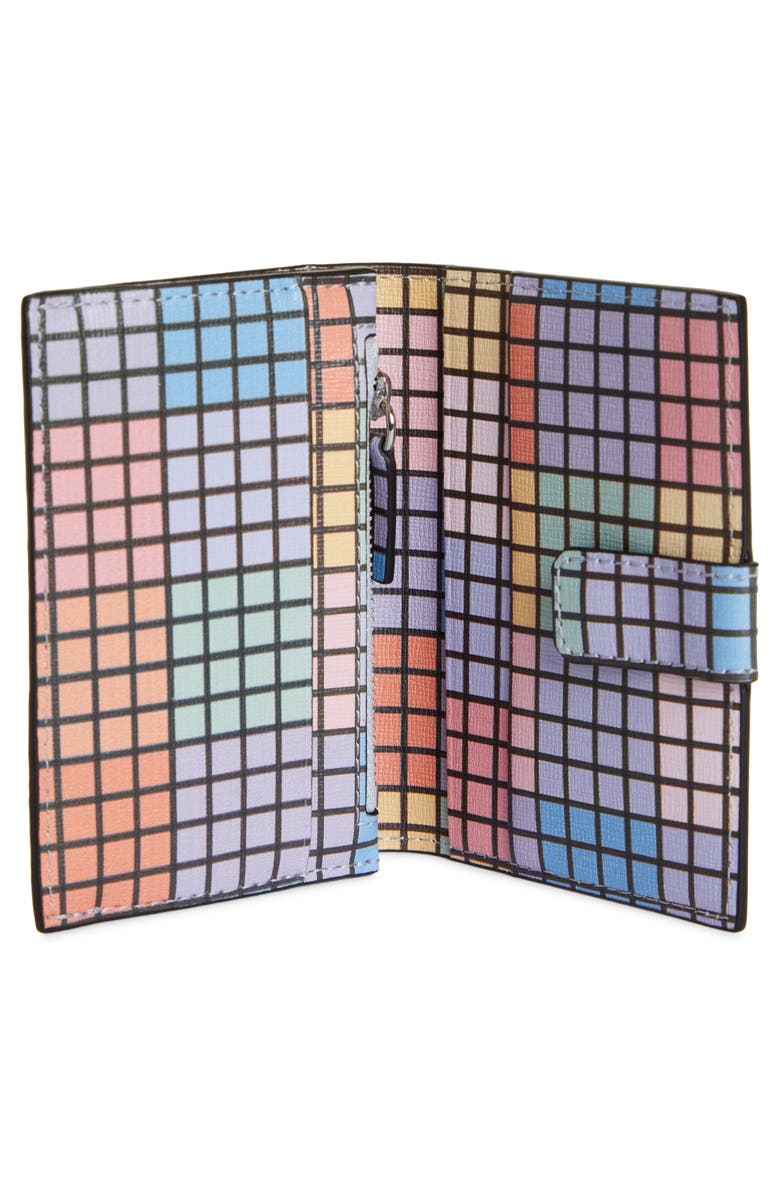 Ganni Bifold Textured Leather Wallet, Alternate, color,