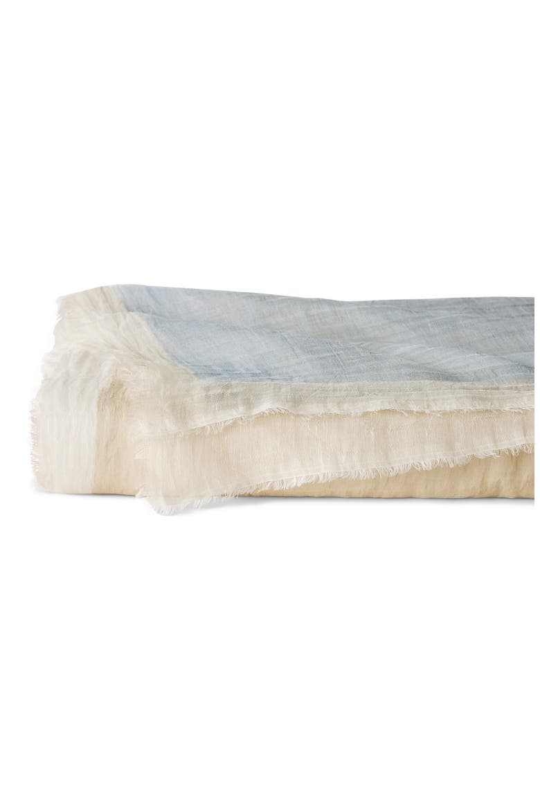 Pitura Cotton & Linen Throw Blanket, Alternate, color, SKY/ GREY