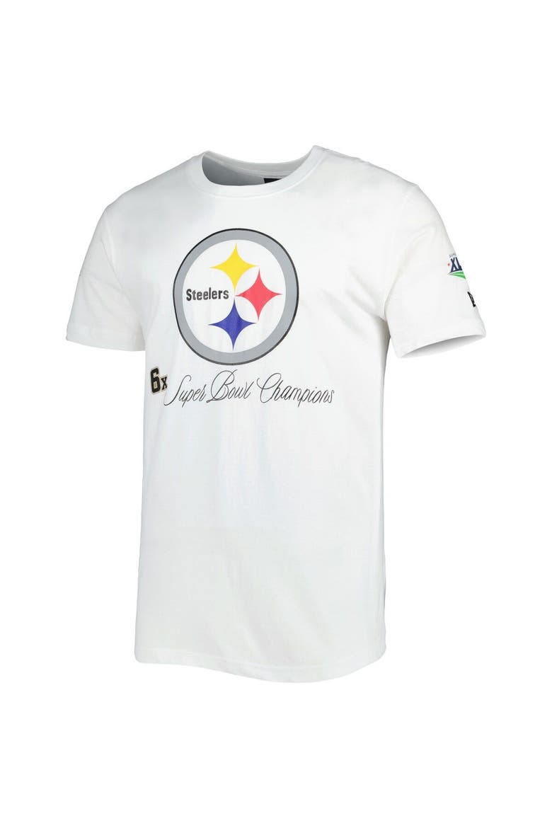 Men's New Era White Pittsburgh Steelers Historic Champs T-Shirt, Alternate, color, White