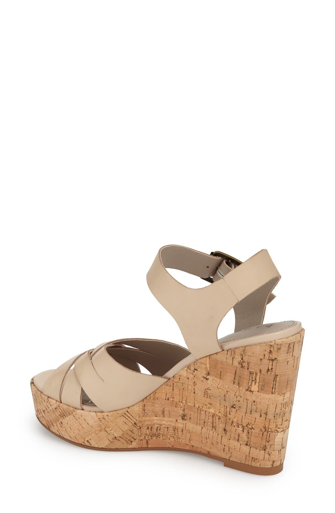 Hinge 'Hadley' Wedge Sandal, Alternate, color, Nude Leather
