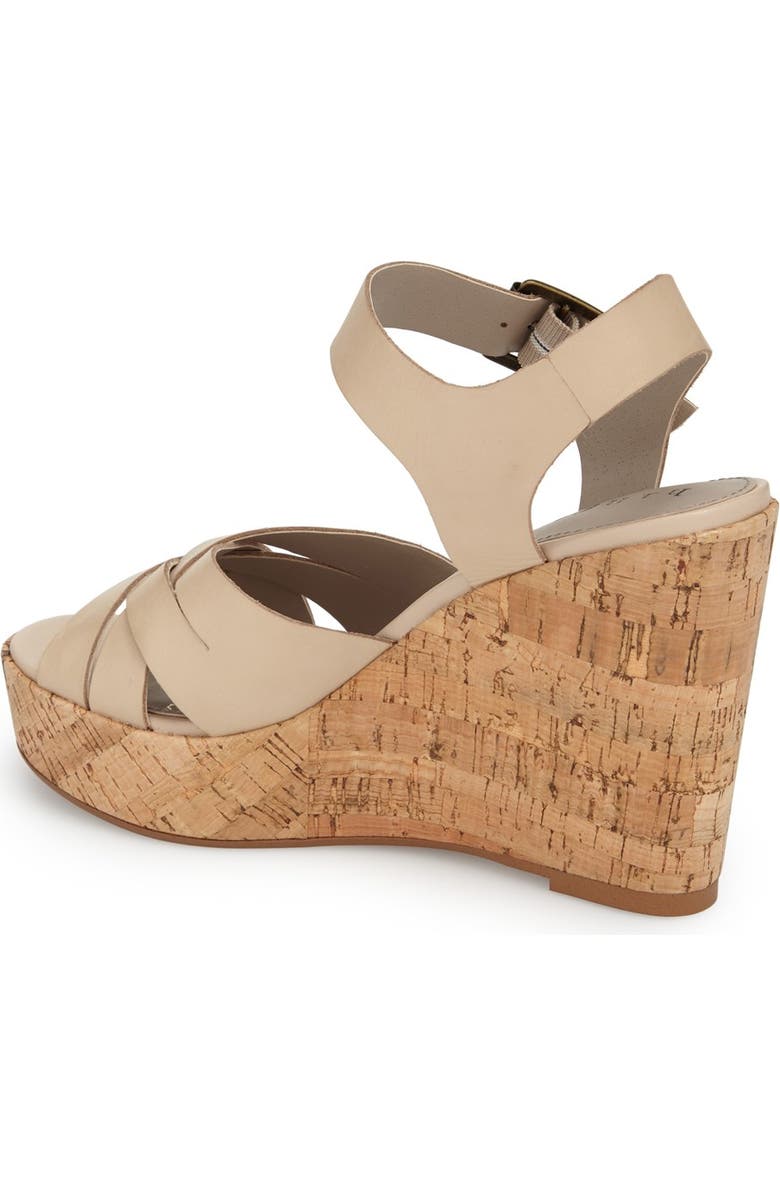Hinge 'Hadley' Wedge Sandal, Alternate, color, Nude Leather
