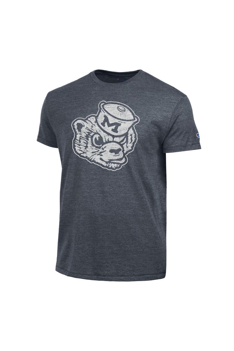 Men's Champion  Navy Michigan Wolverines Vintage Triumph Tri-Blend T-Shirt, Alternate, color, Navy