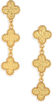 Karine Sultan Molten Clover Drop Earrings