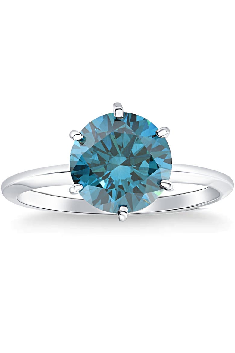 2Ct Blue Diamond Solitaire Engagement Ring in 14k or Gold Lab Grown, Main, color, 14k White Gold