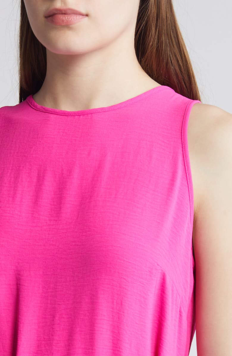 Vince Camuto Tie Front Faux Wrap Dress, Alternate, color, Hot Pink