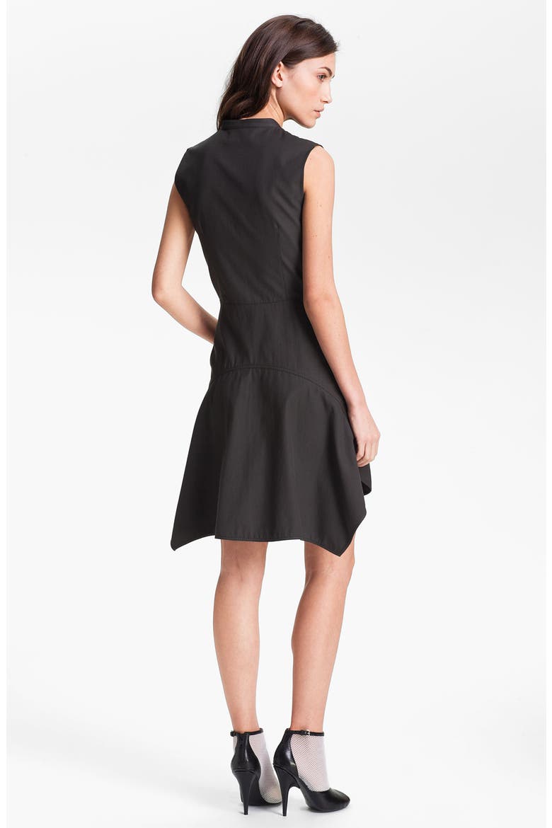 'Flirt' Sleeveless Gabardine Shirtdress, Alternate, color, CHARCOAL