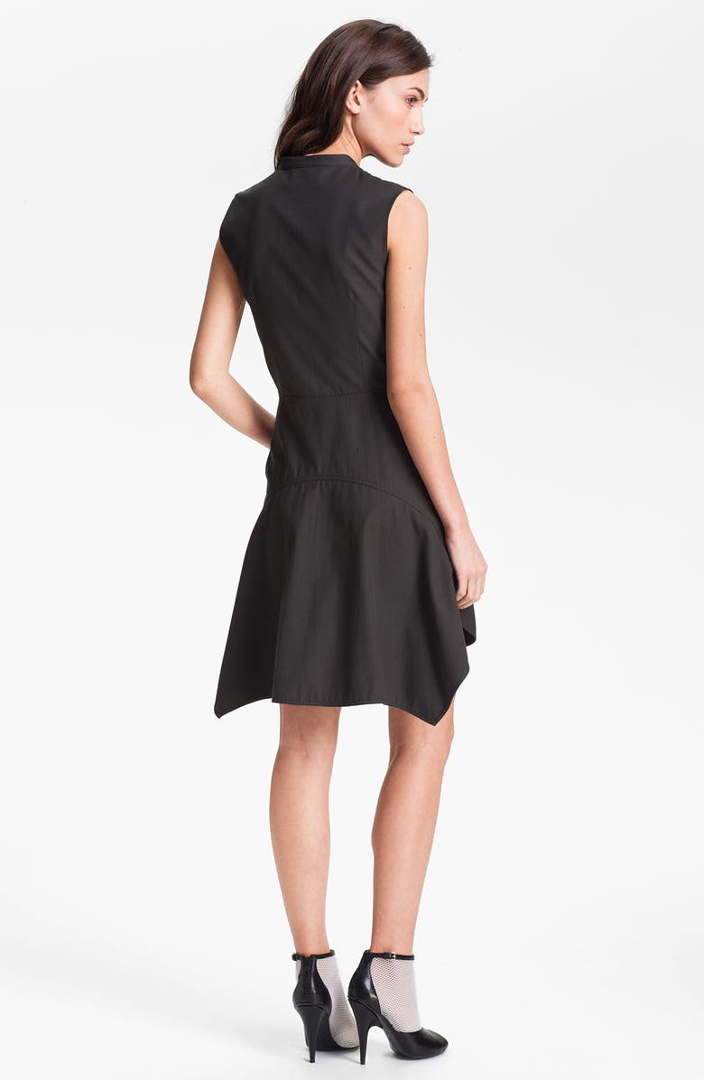 3.1 Phillip Lim 'Flirt' Sleeveless Gabardine Shirtdress, Alternate, color, Charcoal