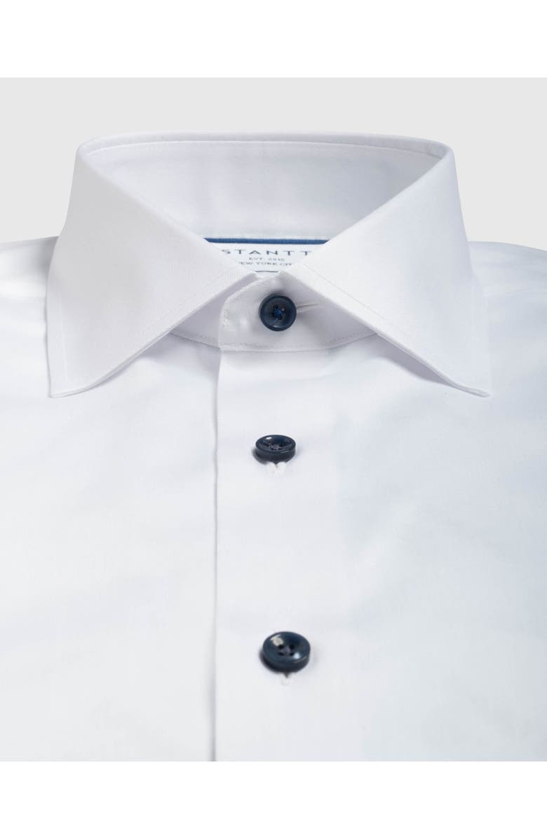 Stantt Contemporary Fit Wrinkle Resistant Cotton Twill Dress Shirt, Alternate, color, 