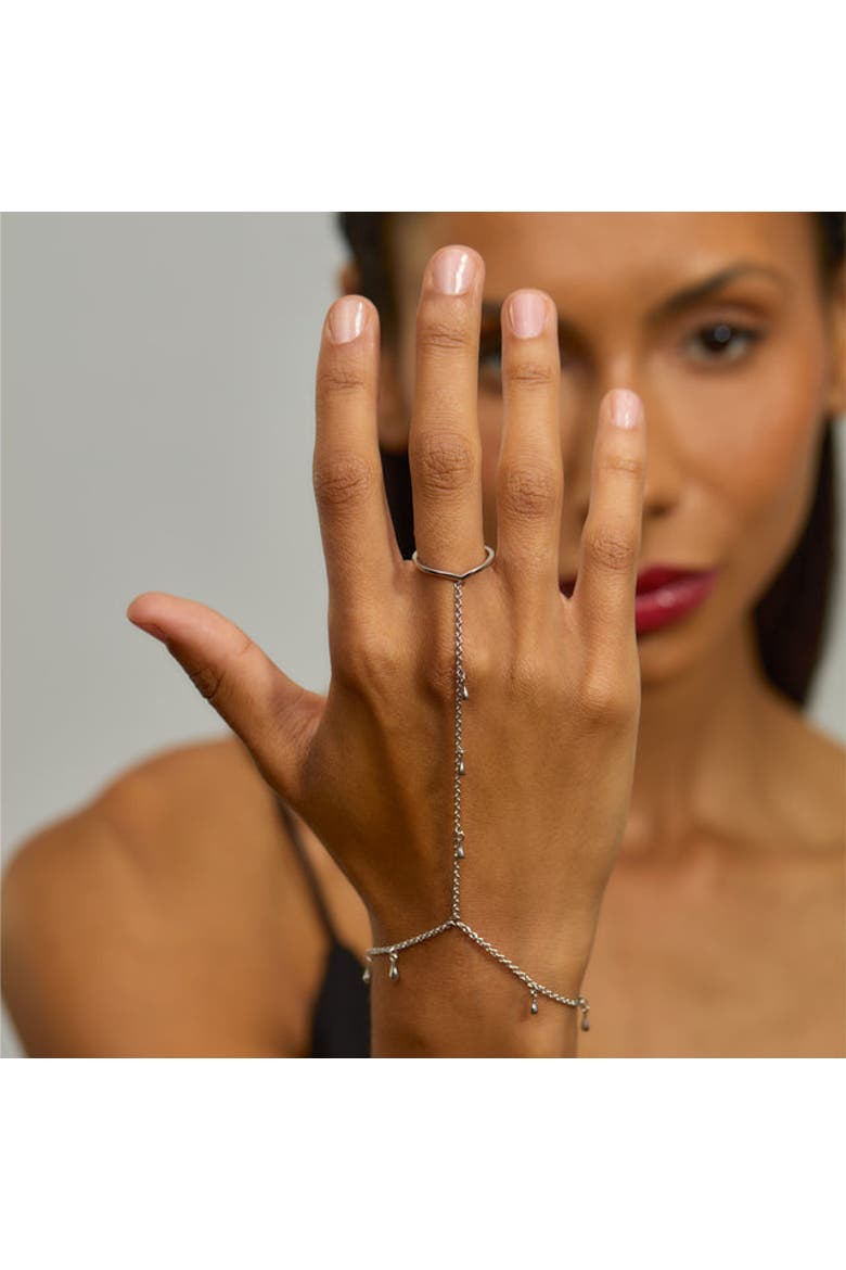 Multi Drop Hand Chain, Alternate, color, Sterling Silver