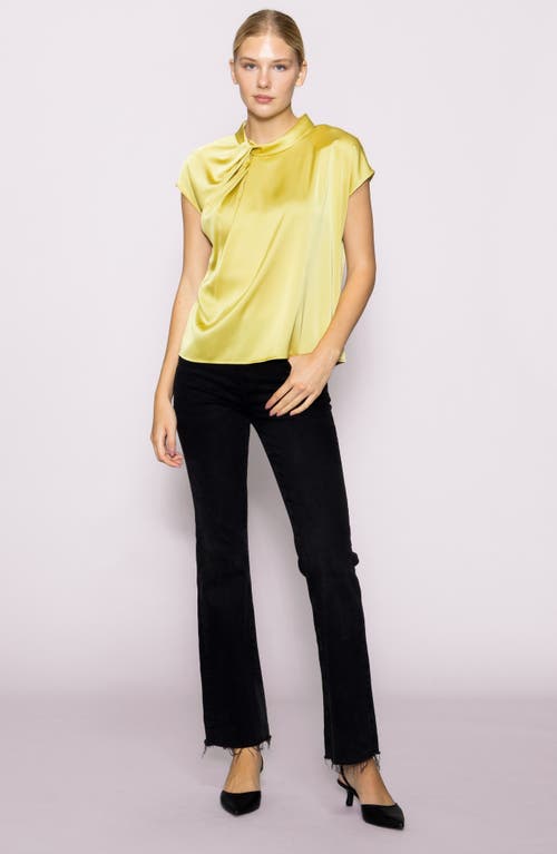 Melloday Twist Detail Cap Sleeve Top In Yellow
