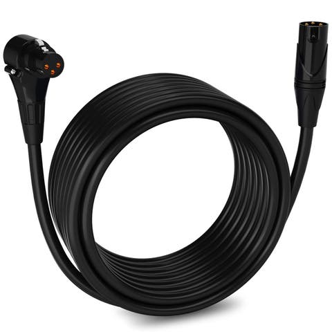 30 ft Right Angle XLR Cable, Female to Male, 3 Pin Microphone Cable