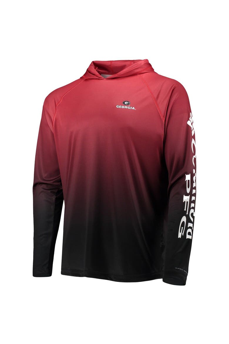 Men's Columbia PFG Red Georgia Bulldogs Terminal Tackle Omni-Shade UPF 50 Long Sleeve Hooded Top, Alternate, color, Red