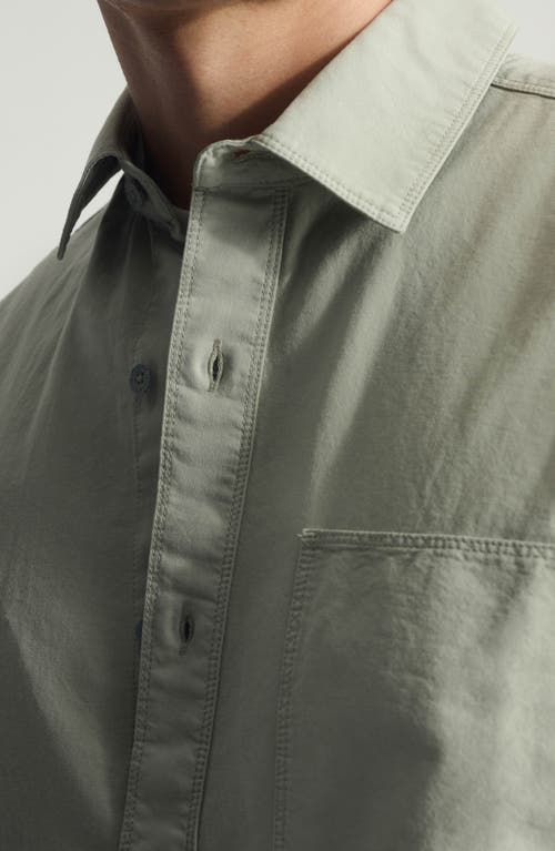 Brooklyn Industries Garment Dye Button-up Shirt In Green