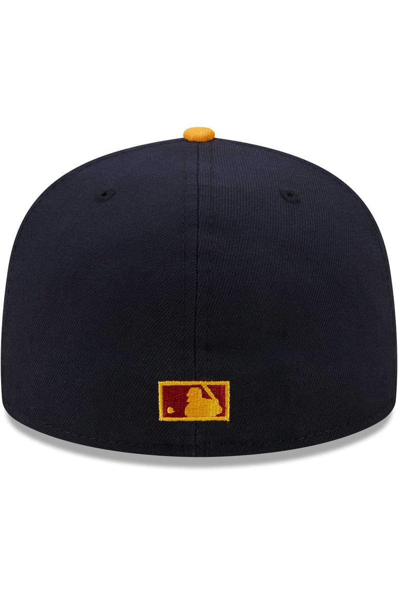 Men's New Era Navy/Gold Cincinnati Reds Primary Logo 59FIFTY Fitted Hat, Alternate, color, Navy
