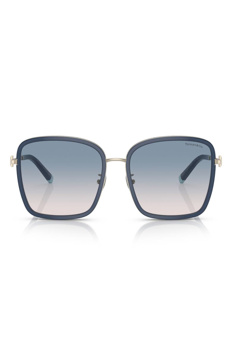 Tiffany & Co. 59mm Gradient Square Sunglasses, Main, color, Opal Blue