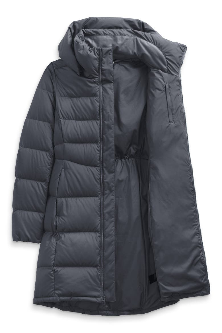 Metropolis Water Repellent 550 Fill Power Down Hooded Parka, Alternate, color, VANADIS GREY