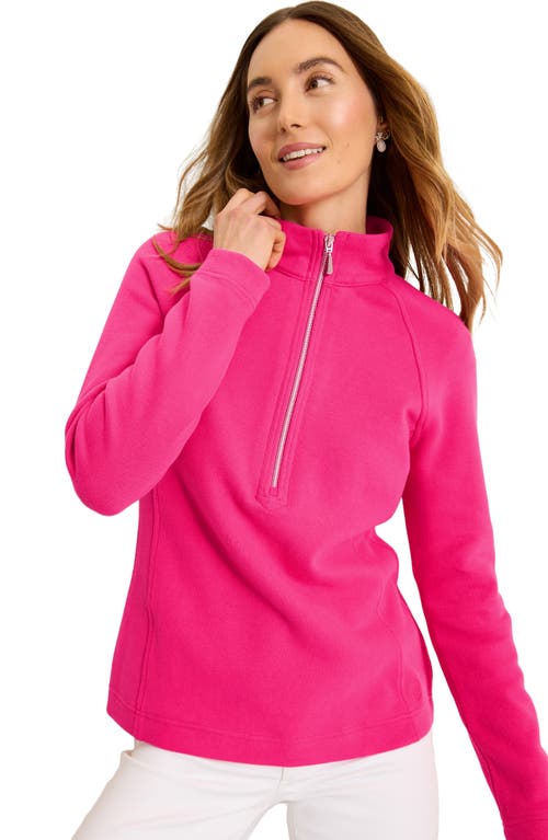 Tommy Bahama New Aruba Stretch Cotton Half Zip Pullover In Bright Blush