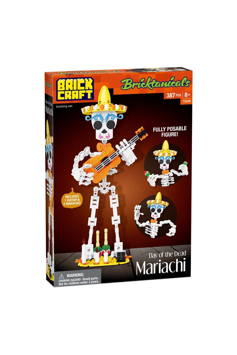 Fall Harvest Day of the Dead Mariachi Building Set, Alternate, color, Brown
