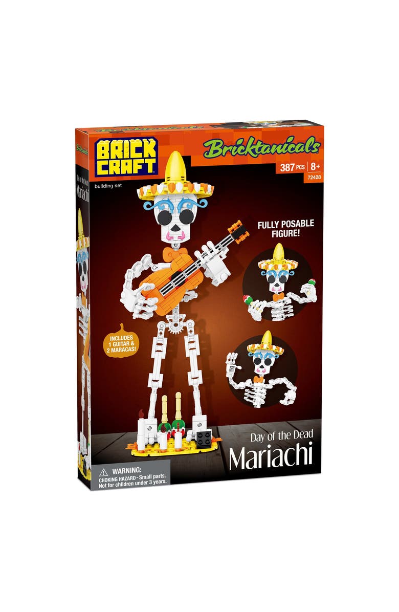 Brickcraft Fall Harvest Day of the Dead Mariachi Building Set, Alternate, color, Brown