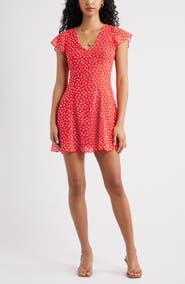 Open Edit Floral Print Fit & Flare Minidress