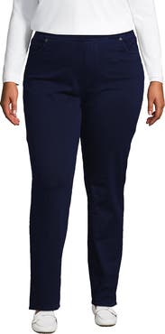 Lands' End Starfish High Rise Knit Denim Straight Jeans