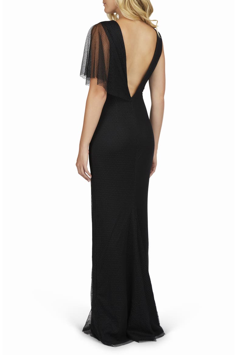Olivia Mesh Overlay Gown, Alternate, color, BLACK