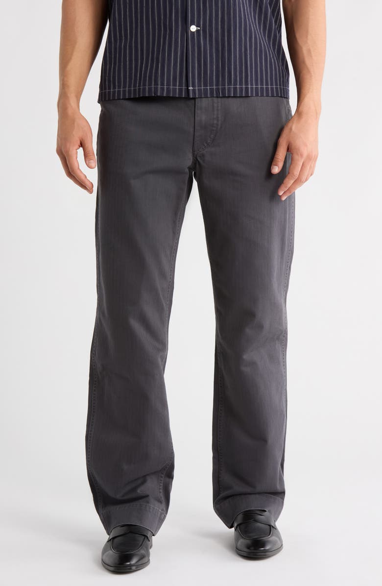 BUCK MASON Herringbone Twill Straight Leg Pants, Main, color, Mineral Grey