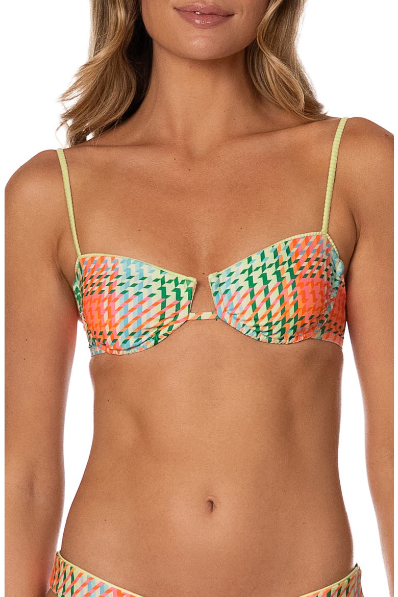 Dreamy Grid Amatista Underwire Reversible Bikini Top, Main, color, OPEN GREEN