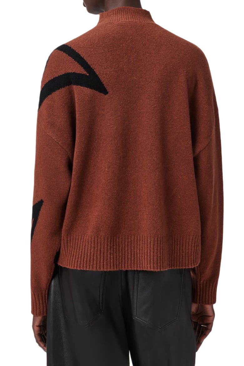 A Star Turtleneck Sweater, Alternate, color, CHESTNUT BROWN/ BLACK