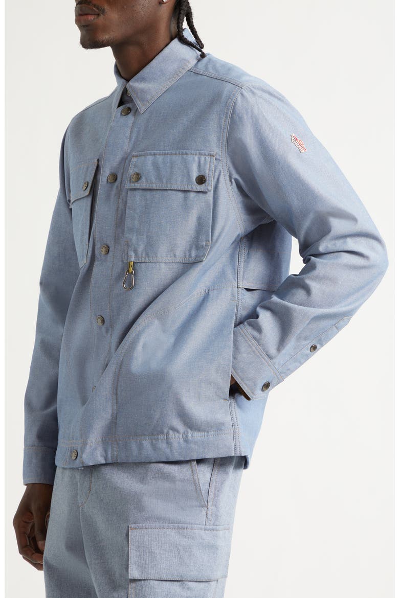 Chambray Snap Shirt Jacket, Alternate, color, RAIN WASHED