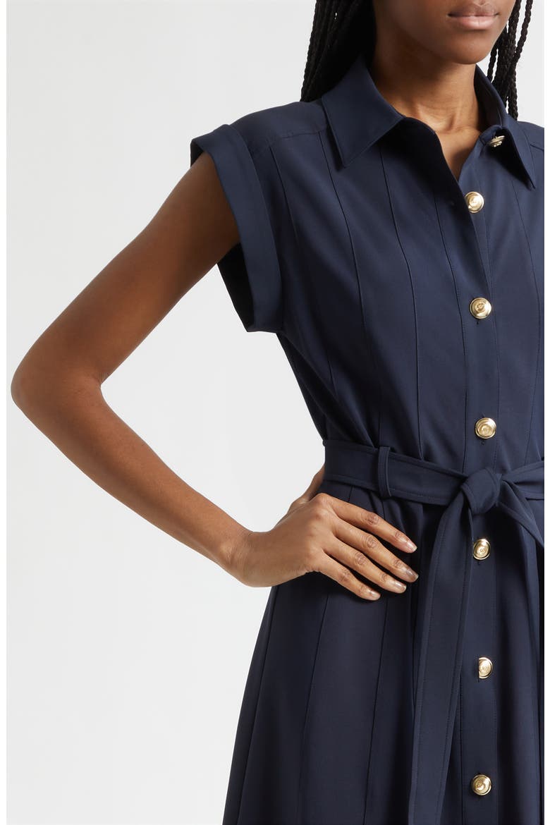 Milo Stretch Midi Shirtdress, Alternate, color, NAVY