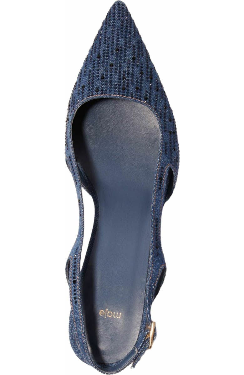 maje Slingback pump in rhinestone denim, Alternate, color,