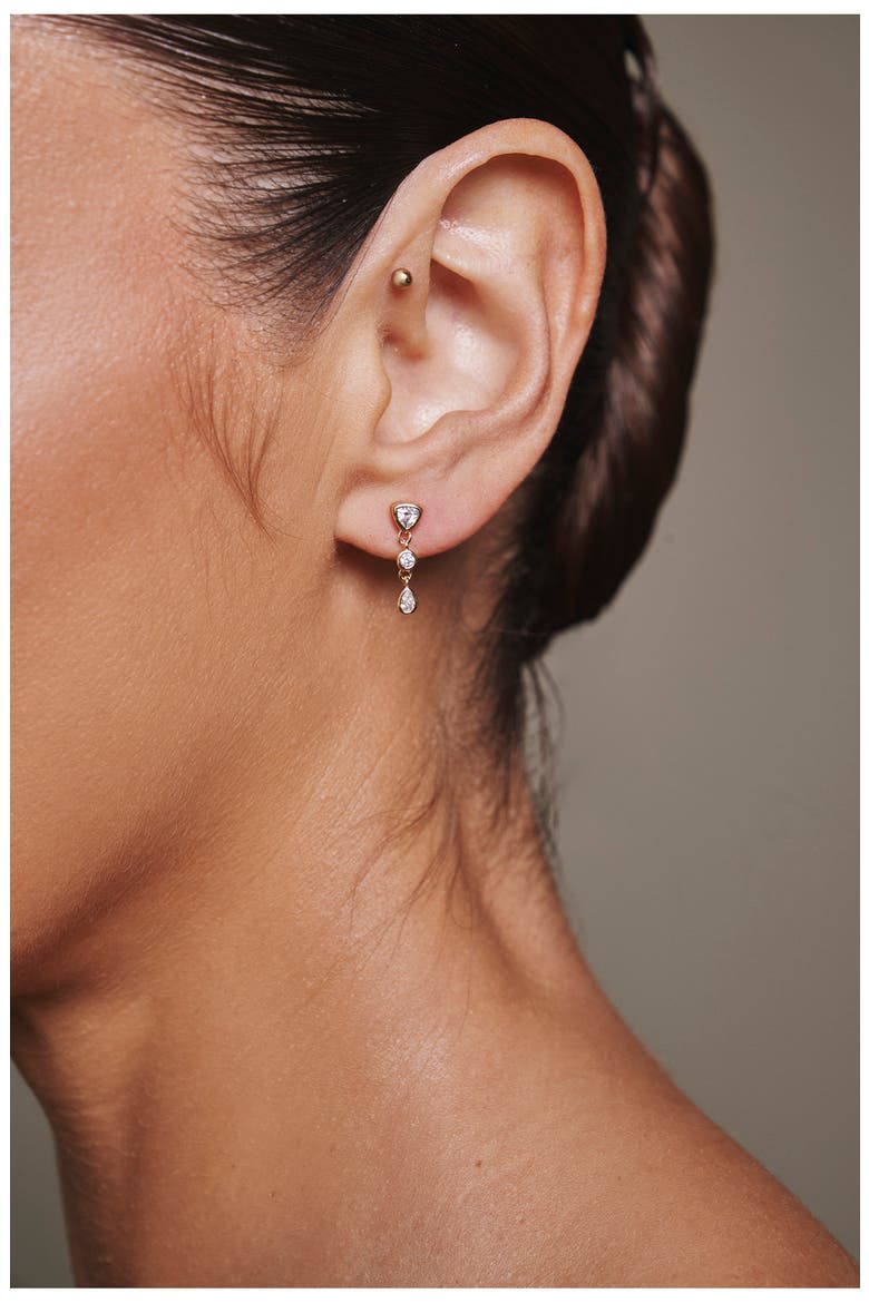 Small Eraz Drop Earrings, Alternate, color, GOLD