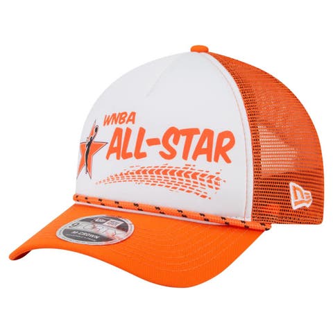 Unisex New Era  White/Orange WNBA Gear 9FORTY A-Frame Graphic Trucker Hat