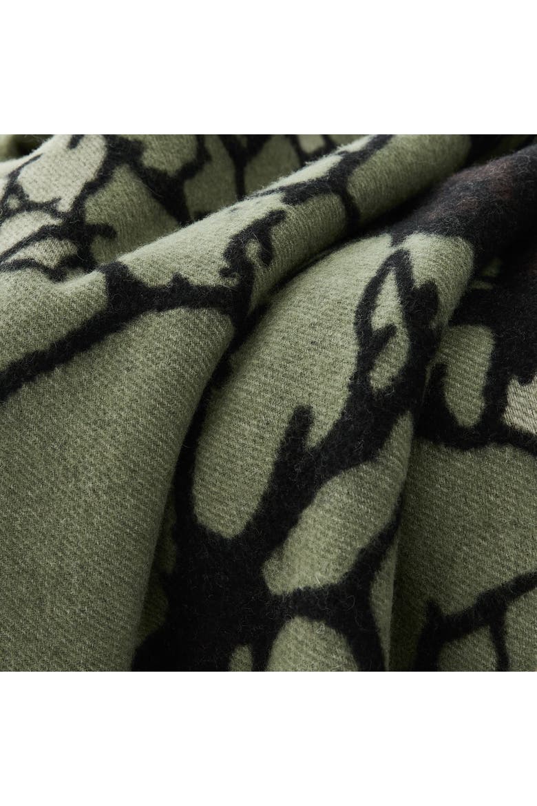 Chuks Collins Threaded Roots Wool Throw Blanket, Alternate, color, Green