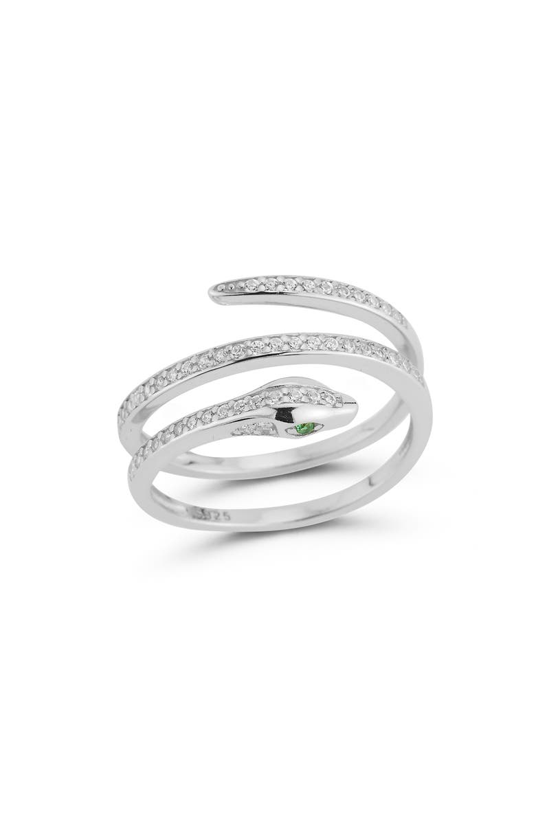 GLAZE JEWELRY Sterling Silver Snake Coil Ring, Main, color, Silver