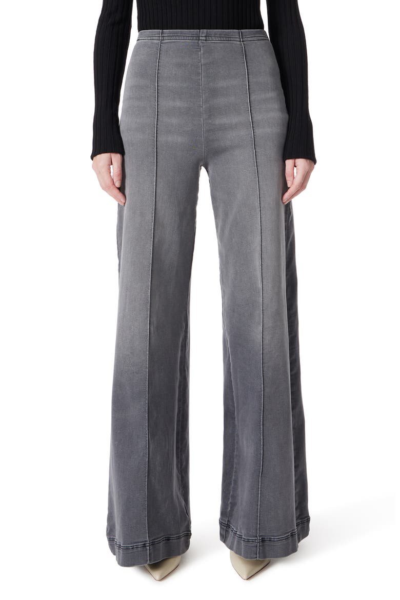 Wide Leg Pull-On Jeans, Main, color, VINTAGE BLACK WASH