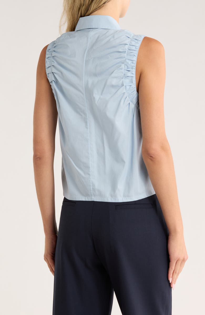 rag & bone Georgina Ruched Button-Up Shirt, Alternate, color, Baby Blue