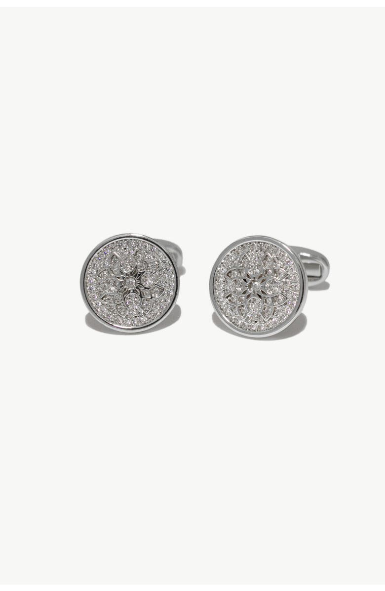 Classicharms Constantine Regal Round Cufflinks, Main, color, Silver
