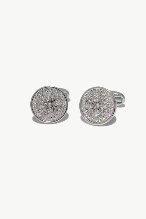 Classicharms Constantine Regal Round Cufflinks In Metallic