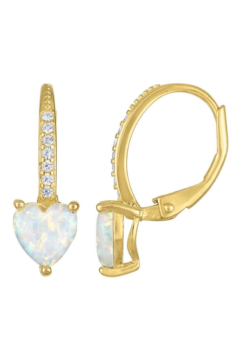 Kid's Heart Hoop Earrings, Main, color, YELLOW