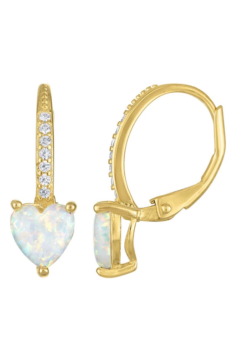 FZN Kid's Heart Hoop Earrings, Main, color, Yellow