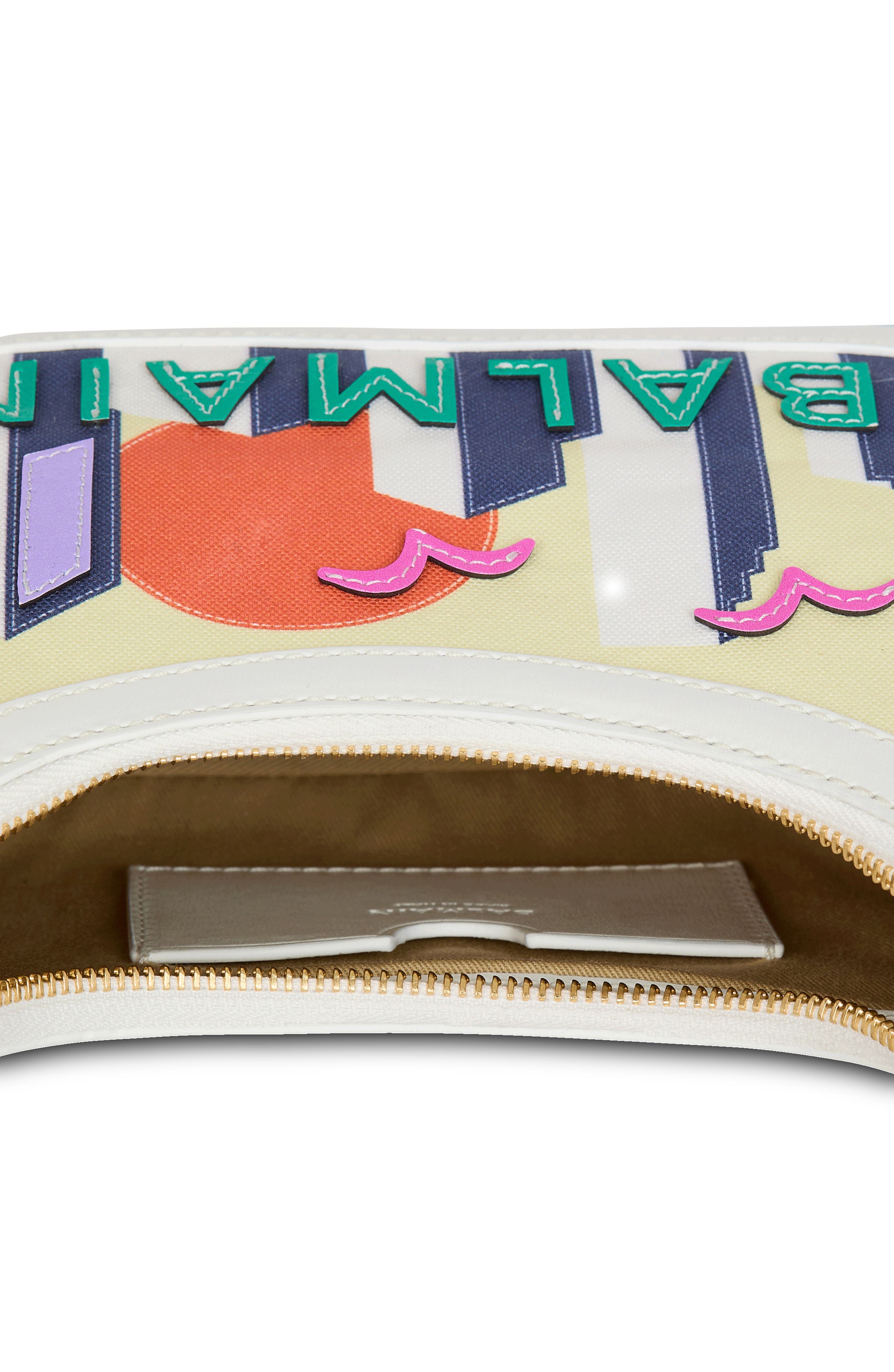 Balmain B-Army Postcard Canvas & Leather Shoulder Bag, Alternate, color, Aaa Multi